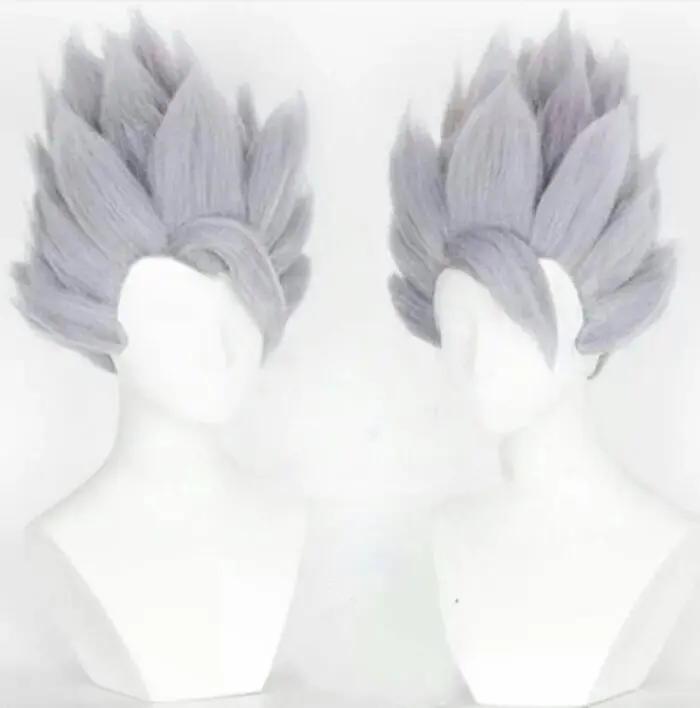 Son Gohan Goku Super Saiyan Cosplay Wig Dragon Ball Hair Purple Grey Styled