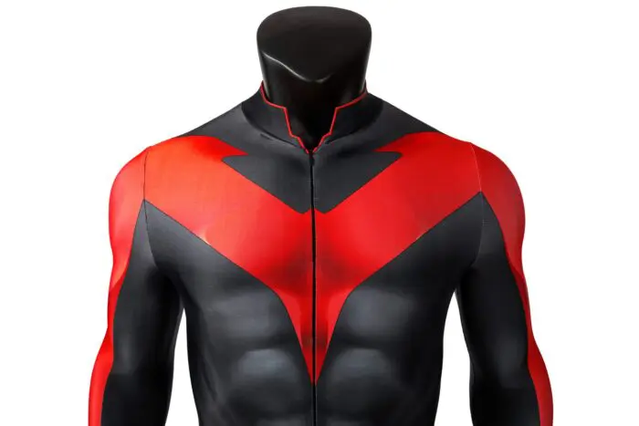 Nightwing Robin Cosplay Teen Titans Costume Red Body Suit - Image 8