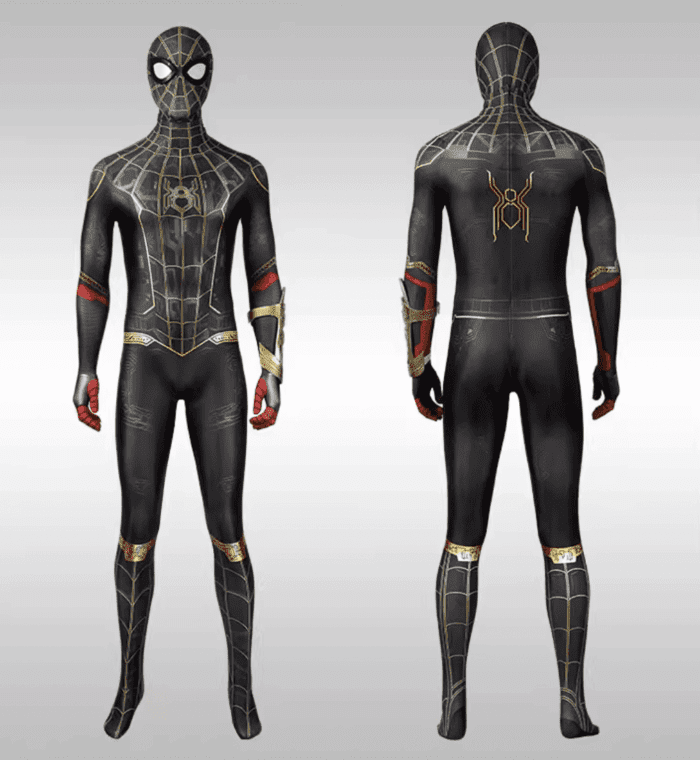 Spider-Man 3 No Way Home Black & Gold Suit Cosplay Costume Body Zentai