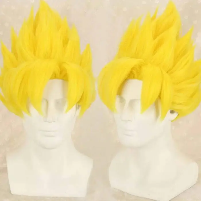 Dragon Ball Kakarotto Vegeta Goku Super Saiyan Cosplay Wig Yellow Styled