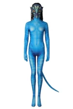 Avatar 2 The Way of Water Neytiri Cosplay Costume Body Suit + Mask Jrcos