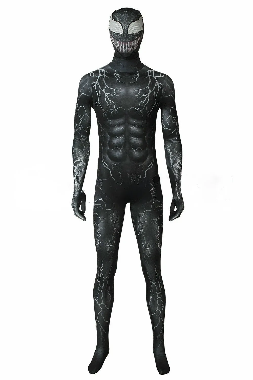 Venom Cosplay Costume Edward Eddie Brock Body Suit Zentai Mask Jrcos