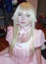 Chobits Chii Cosplay Wig with Ears & Accessories - Image 2