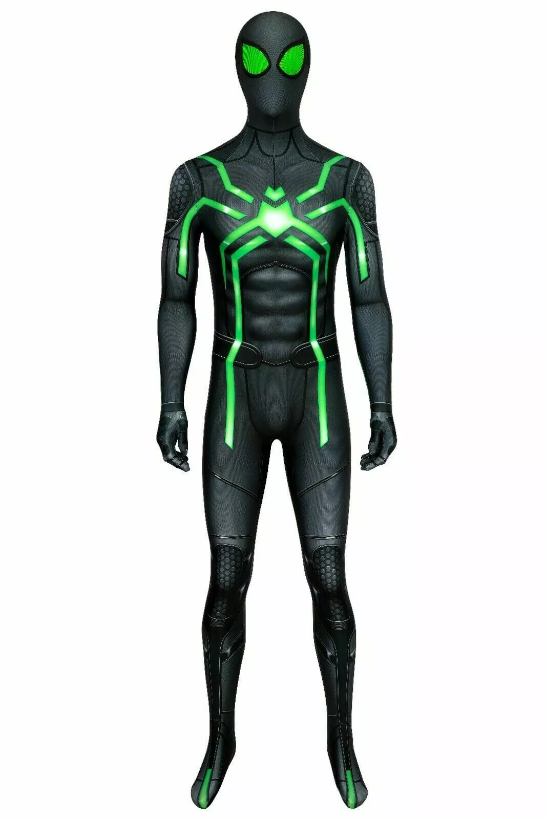 Spider-Man Stealth Big Time Cosplay Costume Green Body Suit Zentai Jrcos