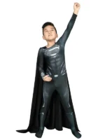 Justice League Superman Cosplay Costume Kid Child Jumpsuit Halloween