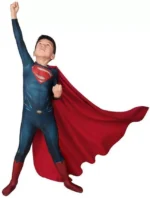 Man of Steel Superman Cosplay Costume Kid Child Jumpsuit Halloween