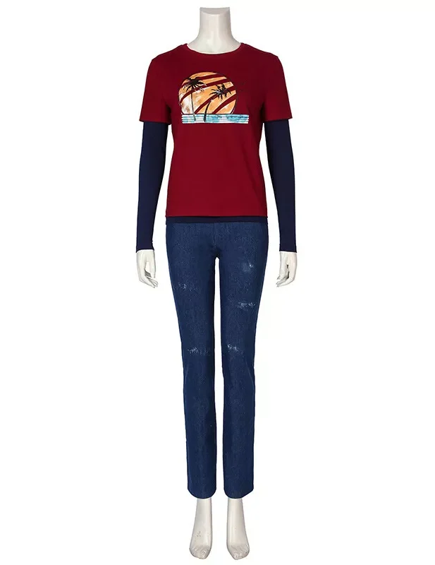 The Last of US Ellie Cosplay Costume T-shirt Jeans Jrcos