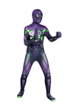 Spider-Man Cosplay Purple Reign Suit Costume Miles Morales Kid Child Jumpsuit Jrcos