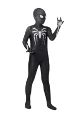 Symbiote Spider-Man Venom Cosplay Black Costume Kid Child Jumpsuit Jrcos