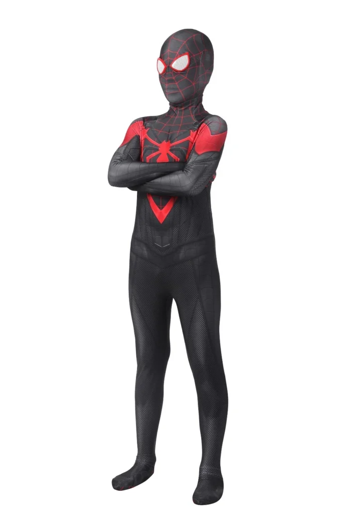 Spider-Man Miles Morales Marvel Cosplay Costume Kid Child Jumpsuit Jrcos