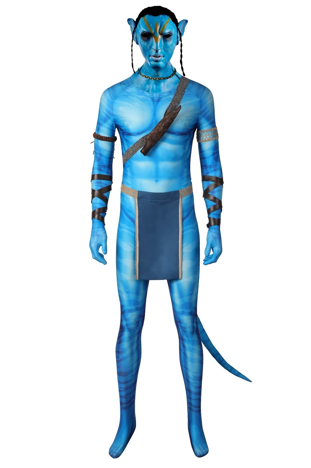 Avatar 2 The Way of Water Jake Sully Cosplay Costume Body Suit Zentai + Mask Jrcos